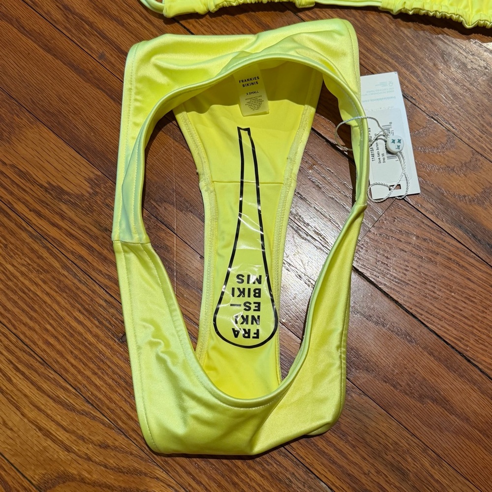Frankie’s Bikinis Yellow Satin Set NWT - Picture 3 of 4